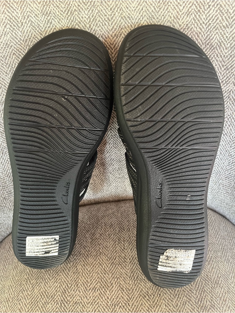 Clarks Collection Women’s Black Comfort Slide Sandals Size 9.5 M - Picture 3 of 4